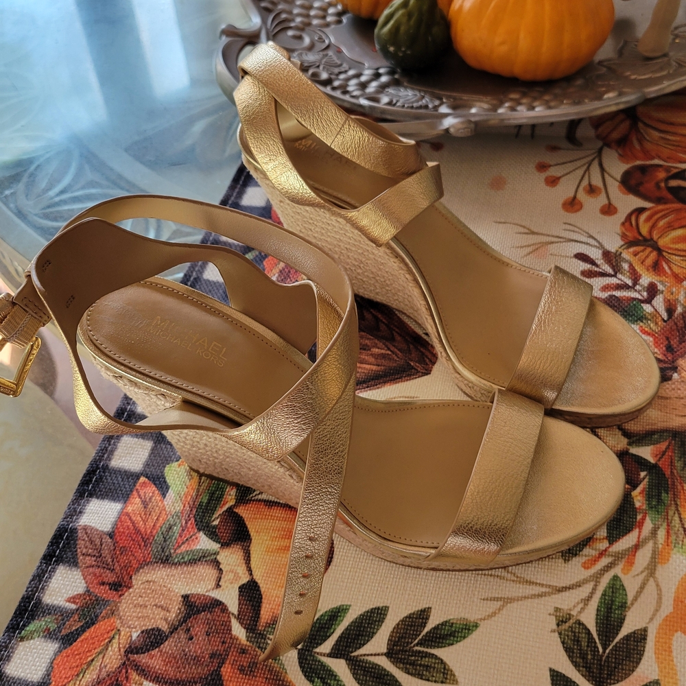 MICHAEL Michael Kors Metallic Gold Wedges